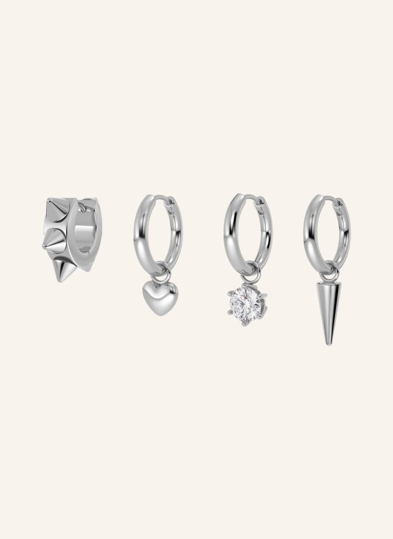 Edblad 4er-Set Creolen Peak One Heart silber von EDBLAD