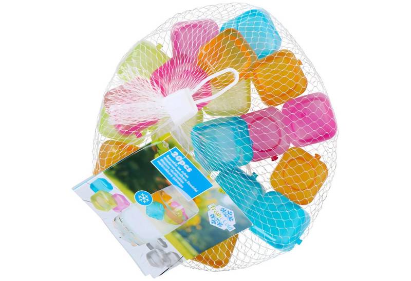 EDCO Eiswürfel-Steine 20x EISWÜRFEL Set aus Kunststoff PE wiederverwendbar 77 (Bunt), Dauereiswürfel Eiswürfelformen Kühlsteine Eis Cube Würfel Cocktail von EDCO