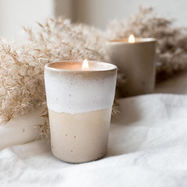 EDDA stoneware Handgemachte Steingut Mini Kerze Eelina - ohne Duft von EDDA stoneware