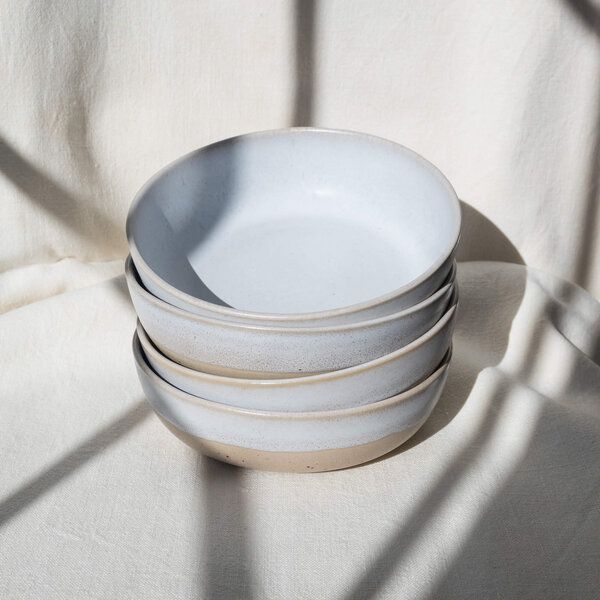 EDDA stoneware Handgemachte Steingut Schale Aalina - Weiß und Beige (ø 18 x 4,5 cm) von EDDA stoneware