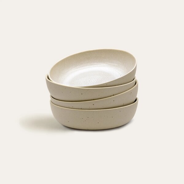 EDDA stoneware Handgemachte Steingut Schale Eelina - Cappuccino Beige (ø 22,0 x 5,5 cm) von EDDA stoneware