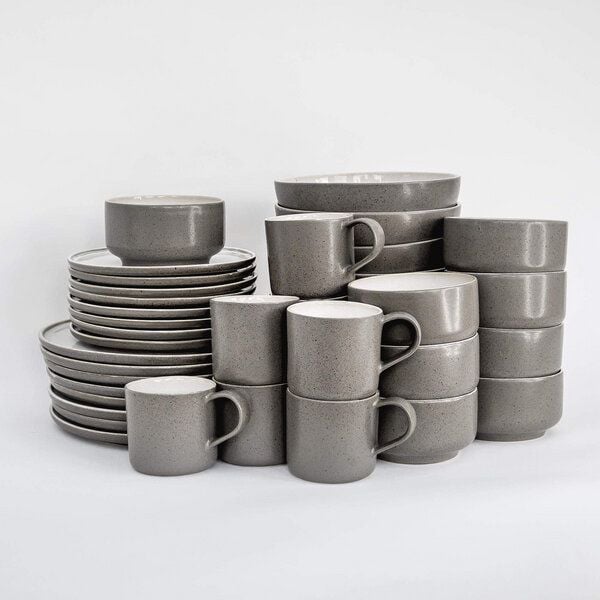 EDDA stoneware Komplett Set Ddoria - Granit Grau aus Steingut (handgemacht) von EDDA stoneware