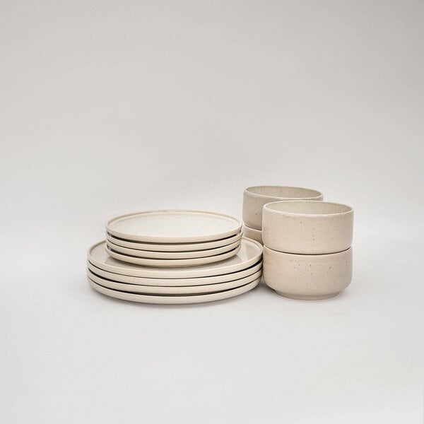 EDDA stoneware Lunch Geschirr Set Eelina - Cappuccino Beige aus Steingut (handgemacht) von EDDA stoneware