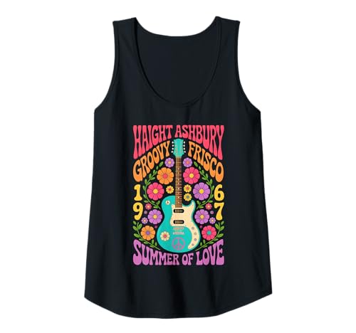Damen 60er Jahre Retro Flower Power - Groovy Frisco 2 - Fan Fun Tank Top von EDDArt
