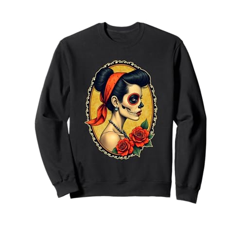 Dia De Los Muertos Woman - Retro Tattoo Style 1 - Fan Fun Sweatshirt von EDDArt