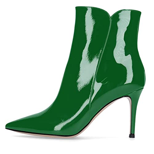 Damen High Heels Stiefeletten Mode Winter Reißverschluss Booties Kleid Party Schuhe Grün Größe EU43 Damen High Heels Stiefeletten Mode Winter Reißverschluss Booties Kleid Party Schuhe Grün Größe EU43 von EDEFS