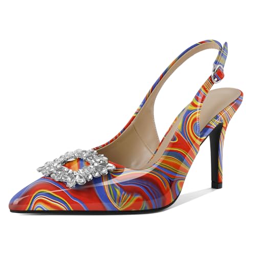 EDEFS Alltags High Heel Pumps Damen Slingback Stilettoabsatz mit 9 cm Höhe Kristall Akzenten & Spitzenschuh für Hochzeiten Partys und Arbeitserfolge Heatmap EU44 EDEFS Alltags High Heel Pumps Damen Slingback Stilettoabsatz mit 9 cm Höhe Kristall Akzenten & Spitzenschuh für Hochzeiten Partys und Arbeitserfolge Heatmap EU44 von EDEFS