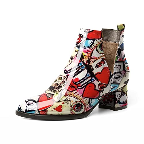 EDEFS Boots Damen Cutout Boots Blockabsatz Pull On Runde Zehenkappe Herbst Winter Damen Stiefel Multi Colore EU37 EDEFS Boots Damen Cutout Boots Blockabsatz Pull On Runde Zehenkappe Herbst Winter Damen Stiefel Multi Colore EU37 von EDEFS