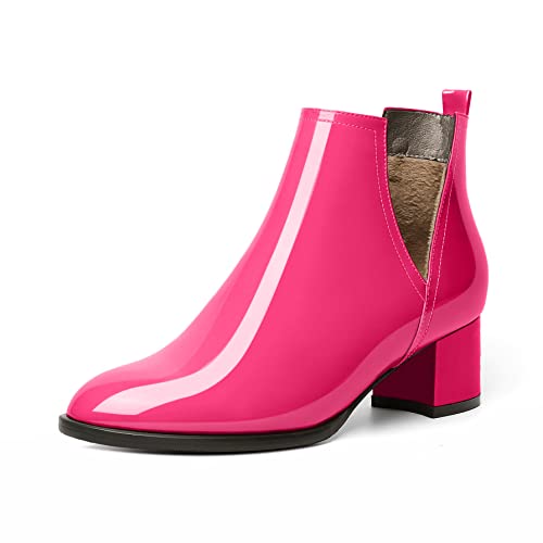 EDEFS Boots Damen Cutout Boots Blockabsatz Pull On Runde Zehenkappe Herbst Winter Damen Stiefel Rosa Caldo EU41 EDEFS Boots Damen Cutout Boots Blockabsatz Pull On Runde Zehenkappe Herbst Winter Damen Stiefel Rosa Caldo EU41 von EDEFS