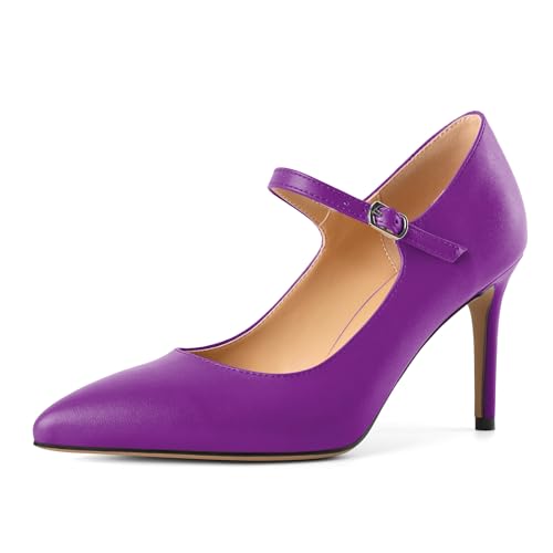 EDEFS Büro zur Party Mary Jane Pumps Damen 8,5 cm Stilettoabsatz & Spitzenschuh in Matt Optik Lila EU39 EDEFS Büro zur Party Mary Jane Pumps Damen 8,5 cm Stilettoabsatz & Spitzenschuh in Matt Optik Lila EU39 von EDEFS