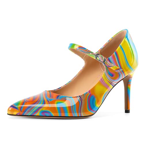 EDEFS Büro zur Party Mary Jane Pumps Damen 8.5 cm Stilettoabsatz in Lackleder & Spitzenschuh Multicolor Wärme EU39 EDEFS Büro zur Party Mary Jane Pumps Damen 8.5 cm Stilettoabsatz in Lackleder & Spitzenschuh Multicolor Wärme EU39 von EDEFS