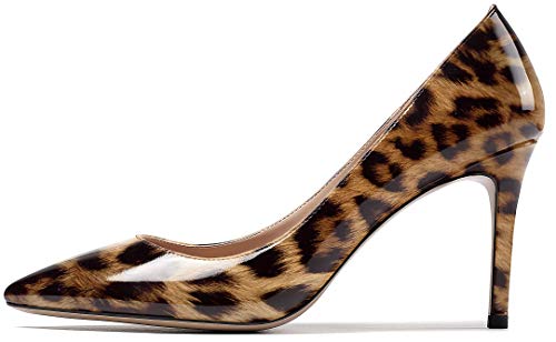 EDEFS Damen Animal Print Mehrfarbig Schuhe Spitze High Heels Kleid-Partei Leopard Pumps Größe EU39 von EDEFS