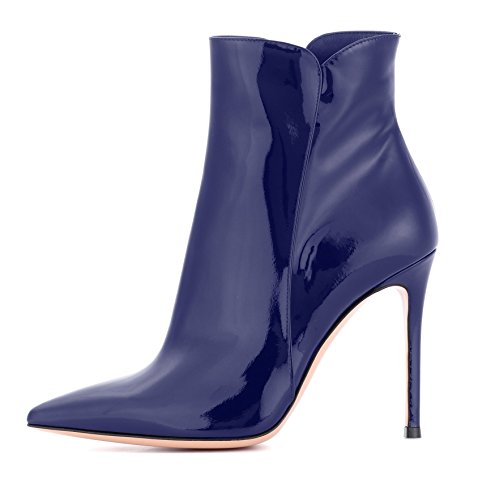 EDEFS Damen Ankle Boots,Stiefeletten mit Absatz in Blau,High Heel Winter Stiefel Größe EU42 von EDEFS
