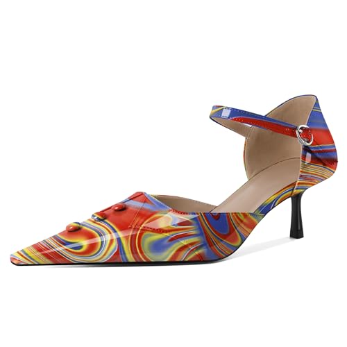 EDEFS Damen Architektonisches Spitzzahn Design 5 cm Niedrigabsatz Mary Jane Pumps Dreifach Schnallen Knöchelriemen System Heatmap EU37 EDEFS Damen Architektonisches Spitzzahn Design 5 cm Niedrigabsatz Mary Jane Pumps Dreifach Schnallen Knöchelriemen System Heatmap EU37 von EDEFS
