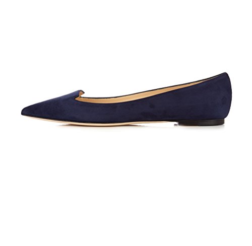 EDEFS Damen Ballerinas | Bequeme Freizeitschuhe | Flache Slip-Ons Blau Größe EU45 von EDEFS
