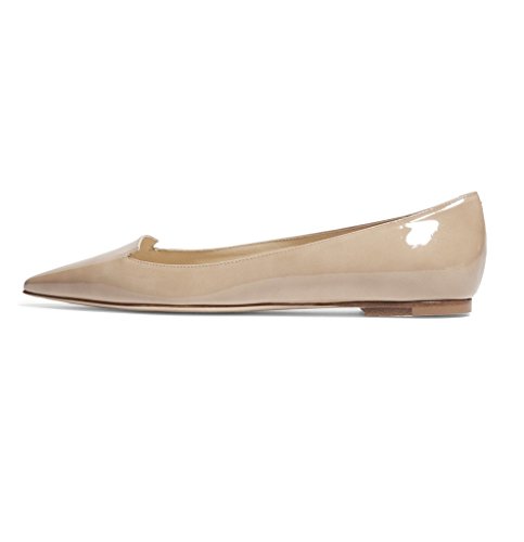 EDEFS Damen Ballerinas Slipper Flats Geschlossene Ballerinas Sommer Schuhe Beige Größe EU43 von EDEFS
