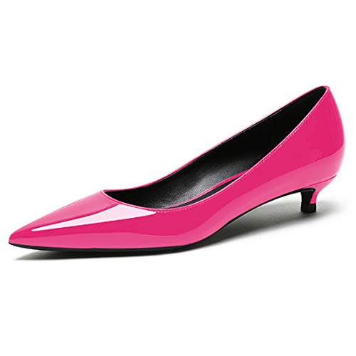 EDEFS Damen Basic Pumps,Kitten-Heel Schuhe,Elegante Pumps,Low Heel Rose Pumps Größe 36 von EDEFS