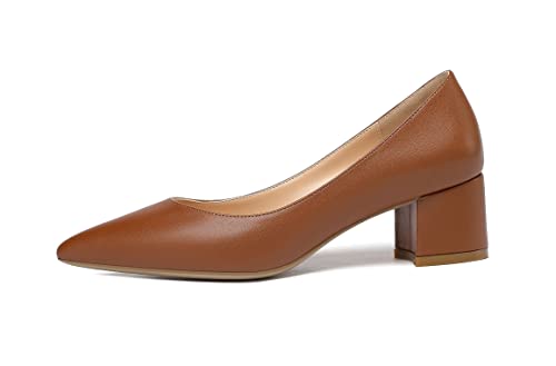 EDEFS Damen Blockabsatz Geschlossene Zehen Pumps Elegantes Slip-on Kleid mit mittlerem Absatz Büroschuhe Mattbraun Größe EU41 EDEFS Damen Blockabsatz Geschlossene Zehen Pumps Elegantes Slip-on Kleid mit mittlerem Absatz Büroschuhe Mattbraun Größe EU41 von EDEFS