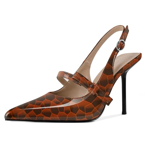 EDEFS Damen Dynamische Slingback Pumps 10 cm Hoher Absatz Spitzer Zeh & Dreifach Knöchelriemen System für Party Power Leuchtendes Orange EU39 EDEFS Damen Dynamische Slingback Pumps 10 cm Hoher Absatz Spitzer Zeh & Dreifach Knöchelriemen System für Party Power Leuchtendes Orange EU39 von EDEFS