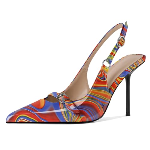 EDEFS Damen Flüssigglanz Stiletto Absatz 10 cm Slingback Pumps Schnallen Zehkappe & Spitzzahn Präzision Heatmap EU37 EDEFS Damen Flüssigglanz Stiletto Absatz 10 cm Slingback Pumps Schnallen Zehkappe & Spitzzahn Präzision Heatmap EU37 von EDEFS