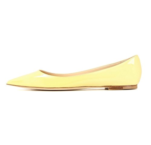 EDEFS Damen Geschlossene Ballerinas Klassische Flache Slipper Flats Halbschuhe Gelb Größe EU42 EDEFS Damen Geschlossene Ballerinas Klassische Flache Slipper Flats Halbschuhe Gelb Größe EU42 von EDEFS