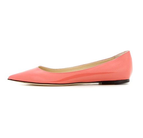 EDEFS Damen Geschlossene Ballerinas Klassische Flache Slipper Flats Halbschuhe Peach Größe EU42 von EDEFS