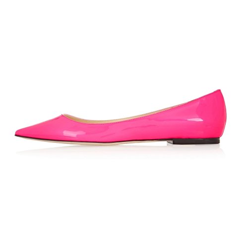 EDEFS Damen Geschlossene Ballerinas Klassische Flache Slipper Flats Halbschuhe Rose Größe EU45 von EDEFS