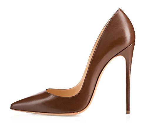 EDEFS Damen High Heels 12cm Pumps Sexy Stiletto Slip On Pumps Braun Größe EU44 EDEFS Damen High Heels 12cm Pumps Sexy Stiletto Slip On Pumps Braun Größe EU44 von EDEFS
