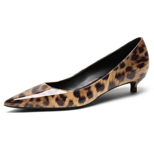EDEFS Damen Kitten Absatz Pumps,Tierabdruck Pumps Lowe Heel Spitze Schuhe,Leopard,Größe 37 EDEFS Damen Kitten Absatz Pumps,Tierabdruck Pumps Lowe Heel Spitze Schuhe,Leopard,Größe 37 von EDEFS