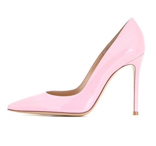 EDEFS Damen Klassische Geschlossene High Heels Pumps mit Hohem Absatz und Spitze Pink Größe EU41 von EDEFS