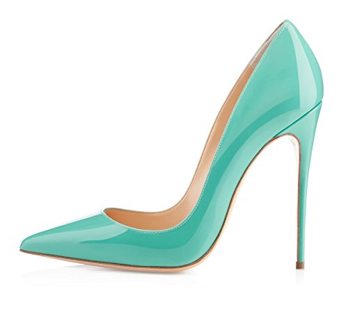 EDEFS Damen Klassische Pumps Bequeme High Heels Elegante Abend Schuhe Spitze Stiletto Pumps Blau Größe EU40 von EDEFS