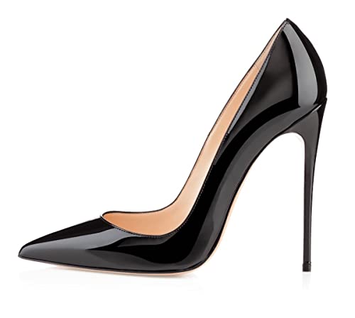 EDEFS Damen Klassische Pumps Bequeme High Heels Elegante Schuhe Spitze Stiletto Pumps Schwarz Größe EU41 von EDEFS