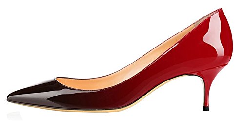 EDEFS Damen Klassische Pumps Damenschuhe Kleid Business Party Moderne Pumps BlackRed Größe EU44 von EDEFS