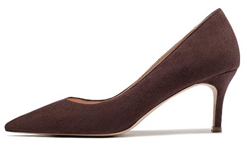 EDEFS Damen Klassische Spitzer Zehen Pumps Mode Kitten Absatz Kleid Büro Schuhe Wildleder Kaffee Größe EU39 EDEFS Damen Klassische Spitzer Zehen Pumps Mode Kitten Absatz Kleid Büro Schuhe Wildleder Kaffee Größe EU39 von EDEFS