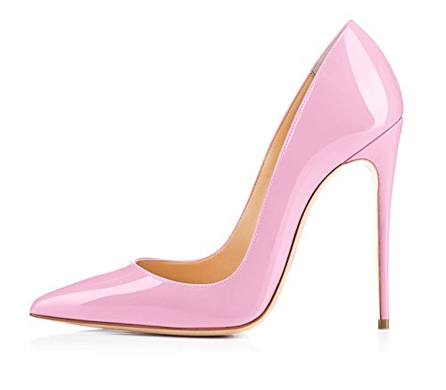 EDEFS Damen Klassischer Spitzer Pumps mit Stiletto Übergröße Schuhe Pink Größe EU39 von EDEFS