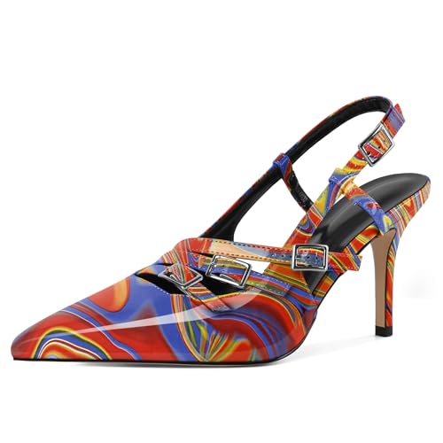 EDEFS Damen Kurvenadaptiver Slingback Pumps 3,5 Zoll Stiletto Absatz & Dreifach Schnallen System Arbeits Powerdressing Heatmap EU41 EDEFS Damen Kurvenadaptiver Slingback Pumps 3,5 Zoll Stiletto Absatz & Dreifach Schnallen System Arbeits Powerdressing Heatmap EU41 von EDEFS