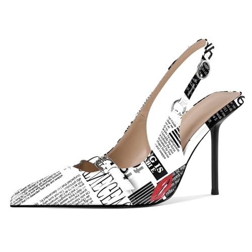 EDEFS Damen Orthopädischer Runder Zeh 10 cm Hoher Slingback Absatz Schnallen Verschluss Knöchelstütze Rote Lippen EU42 EDEFS Damen Orthopädischer Runder Zeh 10 cm Hoher Slingback Absatz Schnallen Verschluss Knöchelstütze Rote Lippen EU42 von EDEFS