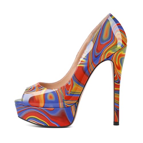 EDEFS Damen Peep Toe Plateau Pumps mit 6 Zoll Stiletto Absatz und Runder Zehenpartie Business und Abend mit Glamourösem Touch Heatmap EU37 EDEFS Damen Peep Toe Plateau Pumps mit 6 Zoll Stiletto Absatz und Runder Zehenpartie Business und Abend mit Glamourösem Touch Heatmap EU37 von EDEFS