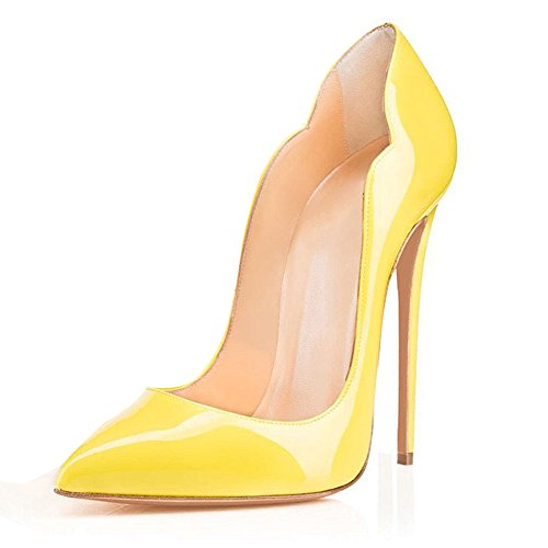 EDEFS Damen Pointed Toe Pumps Slip On High Heels Elegant Stiletto Schuhe Blau Größe EU41 von EDEFS