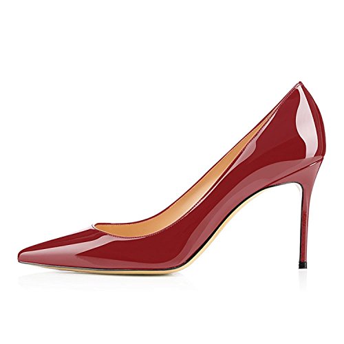 EDEFS Damen Pumps Bordeaux,Sexy High Heels,Elegante Hochzeit Brautschuhe,Mode Stiletto Pumps Größe EU37 von EDEFS