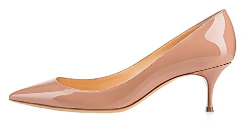 EDEFS Damen Pumps mit Absatz Büro Schuhe Frauen Klassische Abendschuhe Hochzeitsschuhe Kitten Heels Beige Größe EU43 von EDEFS