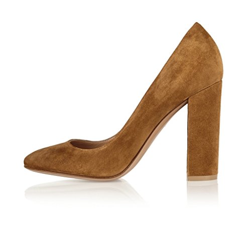 EDEFS Damen Runde Blockabsatz Spitze Partei Pumps Schuhe Camel Größe EU39 EDEFS Damen Runde Blockabsatz Spitze Partei Pumps Schuhe Camel Größe EU39 von EDEFS