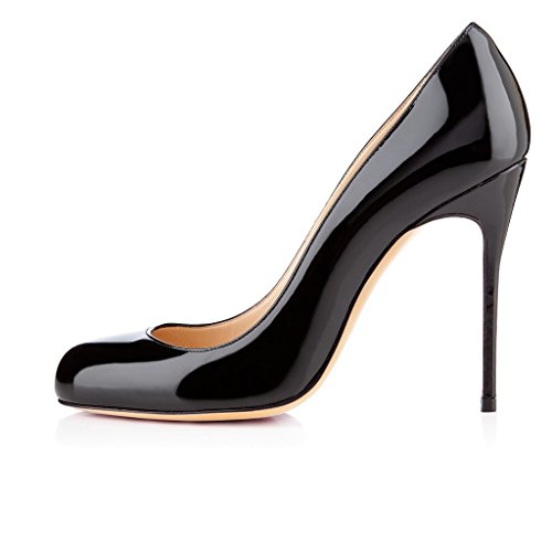 EDEFS Damen Runder Zehen Pumps Elegant High Heels Schuhe Black Größe EU39 von EDEFS