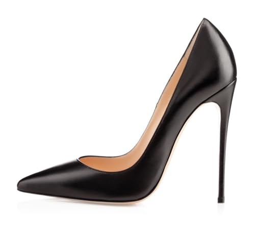 EDEFS Damen Schuhe mit Absatz Elegant High Heels Klassische Pumps Übergrößen Schwarz Größe EU37 von EDEFS