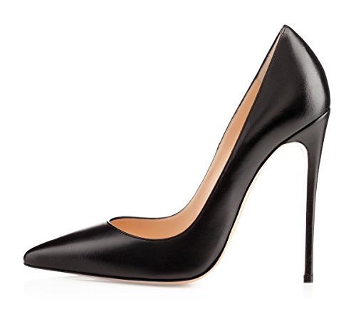 EDEFS Damen Schuhe mit Absatz Elegant High Heels Klassische Pumps Übergrößen Schwarz Größe EU38 von EDEFS