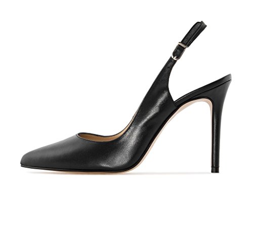 EDEFS Damen Slingback Pumps,High Heel Übergröße Damenschuhe,Schuhe mit Hohen Absätzen Schwarz Größe EU44 von EDEFS