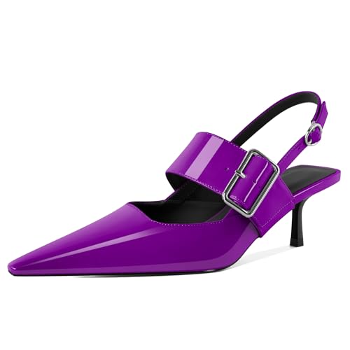 EDEFS Damen Slingback Pumps 2 Zoll Kätzchenabsatz Mary Jane & Spitzer Zeh Party Funkeln & Arbeits Raffinement Lila EU38 EDEFS Damen Slingback Pumps 2 Zoll Kätzchenabsatz Mary Jane & Spitzer Zeh Party Funkeln & Arbeits Raffinement Lila EU38 von EDEFS