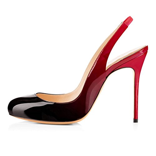 EDEFS Damen Slingback Pumps Stiletto High Heel Übergröße Schuhe Red Größe EU37 von EDEFS
