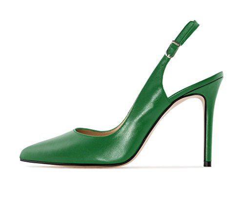 EDEFS Damen Slingback Pumps mit Stiletto Übergröße High Heels Grun Größe EU39 EDEFS Damen Slingback Pumps mit Stiletto Übergröße High Heels Grun Größe EU39 von EDEFS