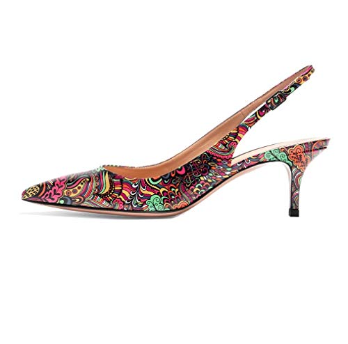 EDEFS Damen Spitz Pumps Slingback Kitten Absatz Pointed Toe Pumps Blumered Größe EU37 EDEFS Damen Spitz Pumps Slingback Kitten Absatz Pointed Toe Pumps Blumered Größe EU37 von EDEFS